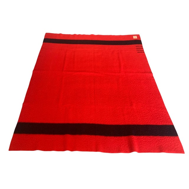 1950s Hudson Bay Four Point Red Wool Blanket England For Sale - Image 10 of 10