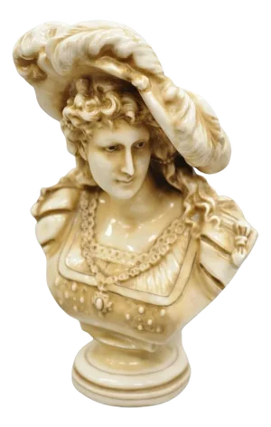 Vintage Royal Rudolstadt Small Ceramic Porcelain Bust Figurine Statue