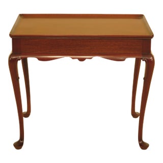 1960s Queen Anne Biggs Mahogany Tea Table With Pull Out Slides For Sale