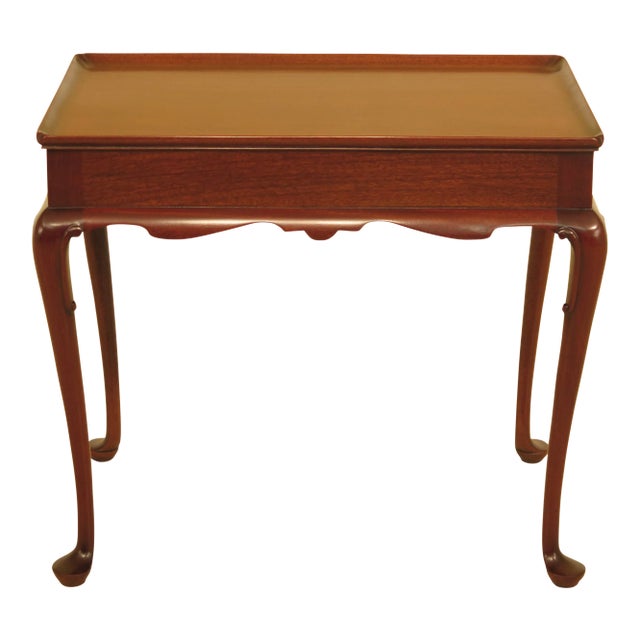 1960s Queen Anne Biggs Mahogany Tea Table With Pull Out Slides For Sale