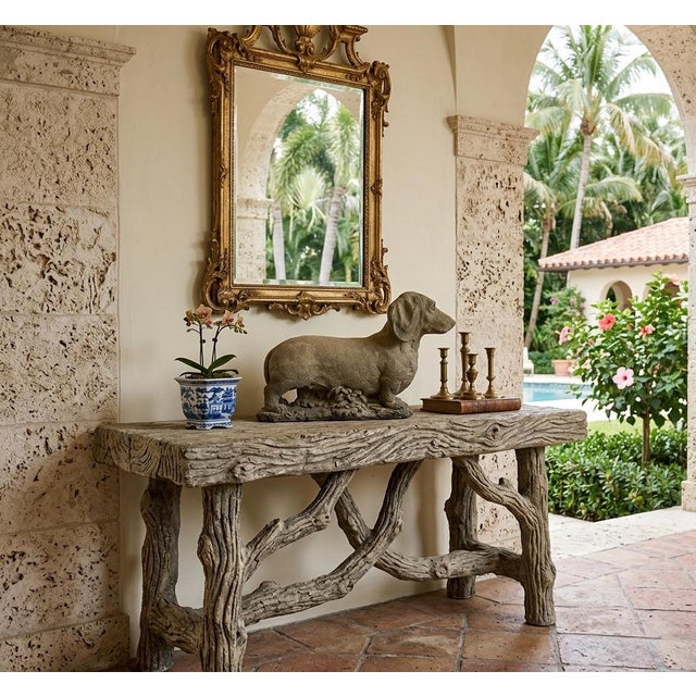 Vintage Lifesize Cast Stone Dachshund Garden Statue For Sale - Image 9 of 9