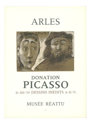 1971 Pablo Picasso 'Arles' Cubism Black & White,Brown France Lithograph