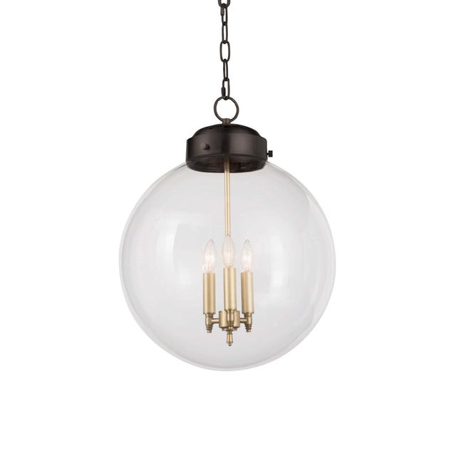 2020s Regina Andrew Globe Pendant in Oil Rubbed Bronze and Natural Brass For Sale - Image 5 of 5