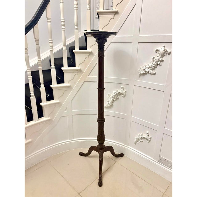 Antique Victorian Carved Mahogany Plant Stand, 1880s For Sale - Image 11 of 11