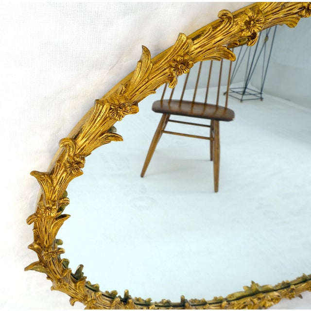 Large Fine 61” Long Oval Gilt Gesso Rococo Louis VX Style MINT For Sale - Image 10 of 15