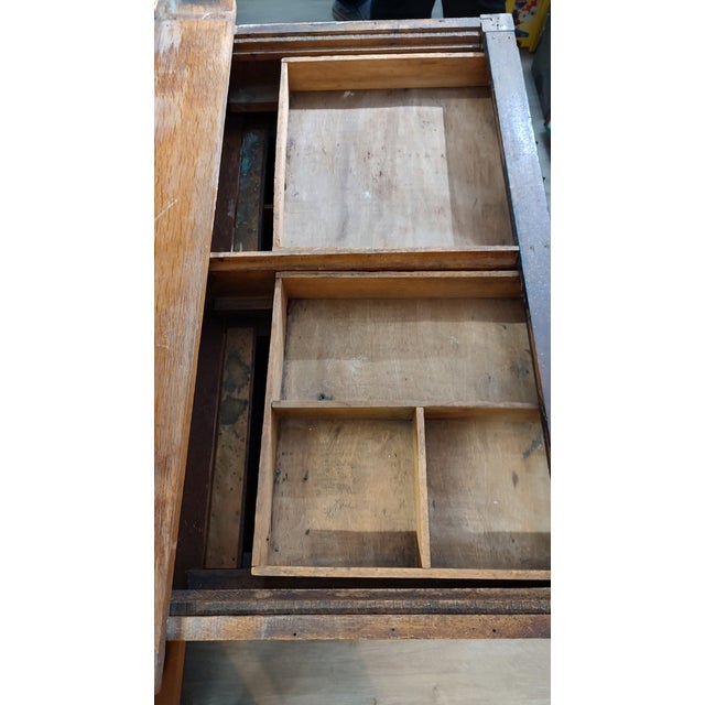 19th Century Marble Top Possum Belly Copper Lined Bins Kitchen Bakers Cabinet For Sale - Image 4 of 18