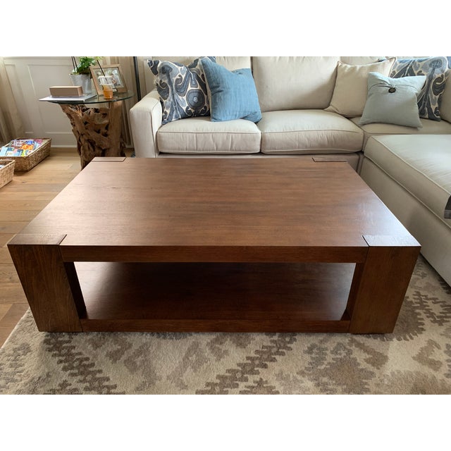 Crate Barrel Lodge Wood Coffee Table Chairish