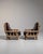 1970s Brutalist Brown Wood Pair of Club Chairs For Sale - Image 11 of 15