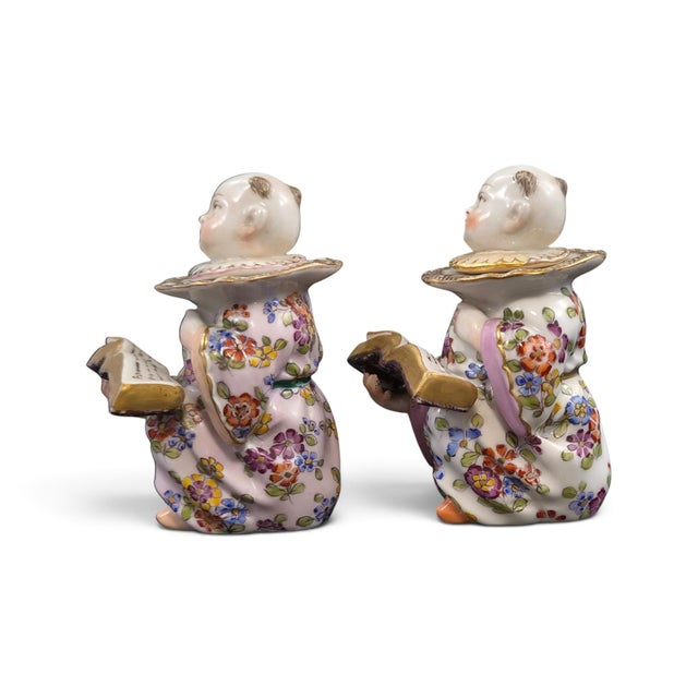 An exceptional pair of French hard-paste porcelain figural inkwells by Edmé Samson et Cie, Paris, dating from circa...