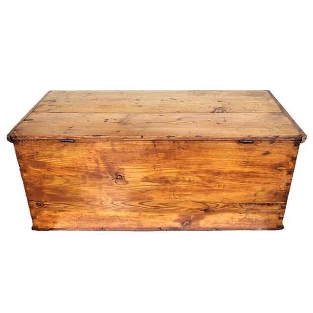 Late 19th Century 19th C American Blanket Chest Trunk Steamer For Sale - Image 5 of 16