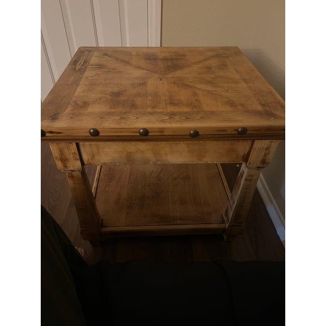 Farmhouse Solid Wood End Tables For Sale - Image 3 of 9