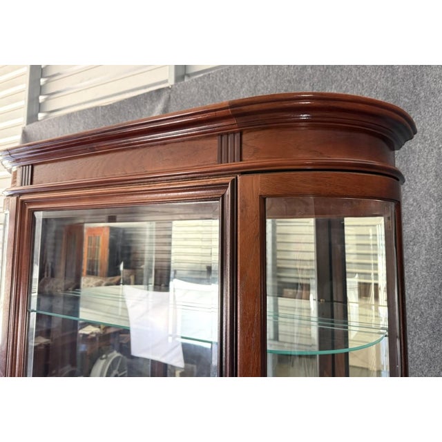 Late 20th Century Pulaski Cherry Bow Front Curio Cabinet For Sale - Image 10 of 15