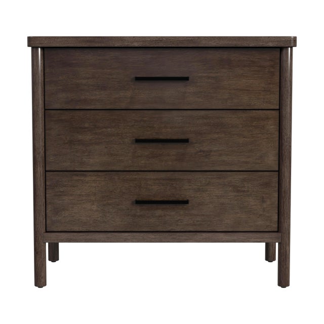 Spritely Home Accent Furniture Lennon 34 in. W Rectangular Wood 3 Drawer Rounded Leg Dresser, Soft Brown For Sale - Image 4 of 8