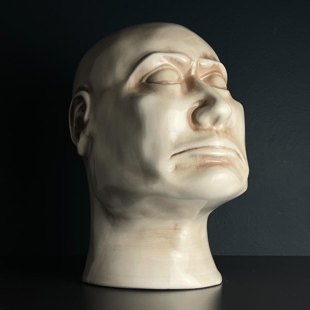 Large Ceramic Bust of Man, Italy, 1970s For Sale - Image 13 of 13