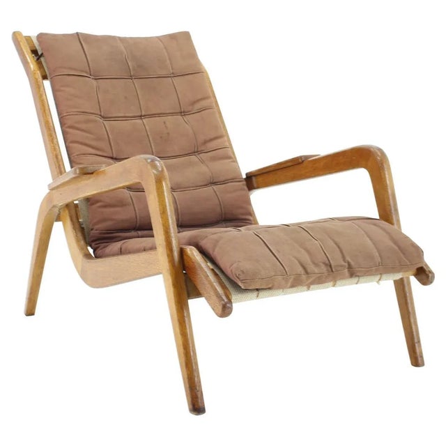 Oak Lounge Chair by Jan Vanek, Czechoslovakia, 1960s For Sale - Image 11 of 11