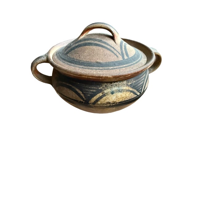 Ceramic 1991 Studio Art Wood Fired Pottery Lidded Bowl For Sale - Image 7 of 9