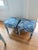 Textile Lee Jofa Kelly Wearstler Edo Linen in Teal Parsons Ottomans - a Pair For Sale - Image 7 of 9