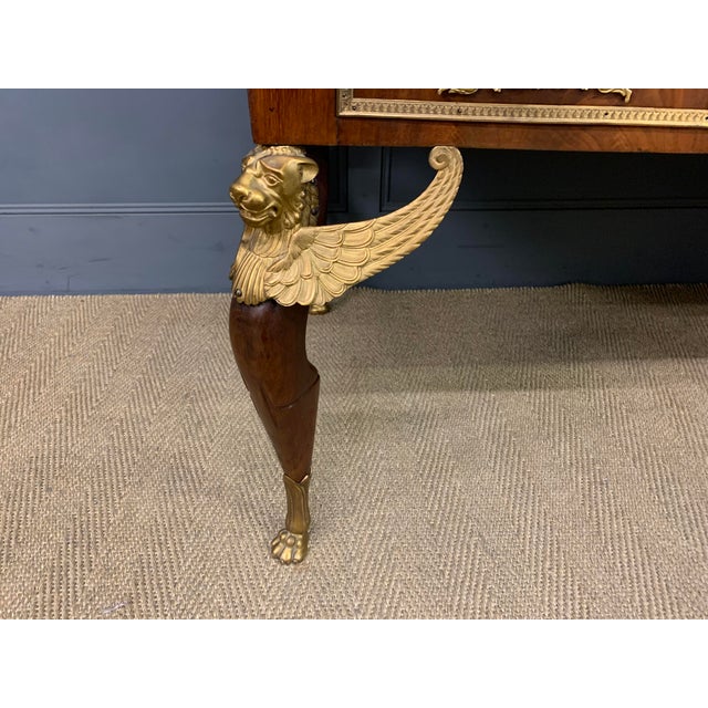 Large Antique French Empire Flame Mahogany Cylinder Desk, 1850 For Sale - Image 9 of 18