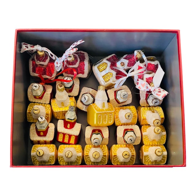 24 Vintage European Christmas Ornaments Church Figurines For Sale