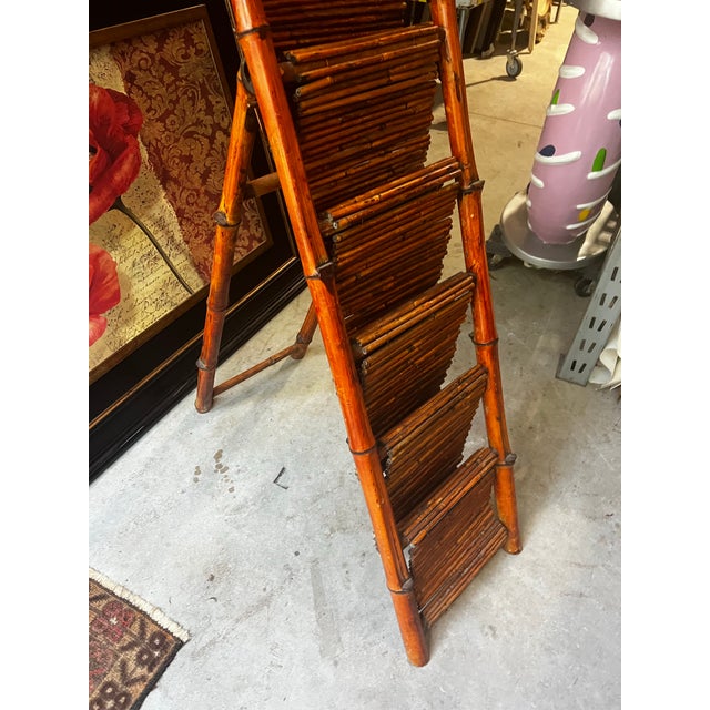 Up for consideration is a beautiful vintage standing bamboo magazine rack. This would look lovely in your home, and it is...