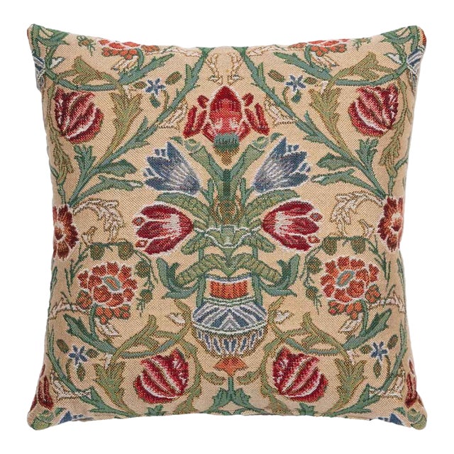 Morris Stems Cushion With Feather Filler - 33x33cm (13"x13") For Sale