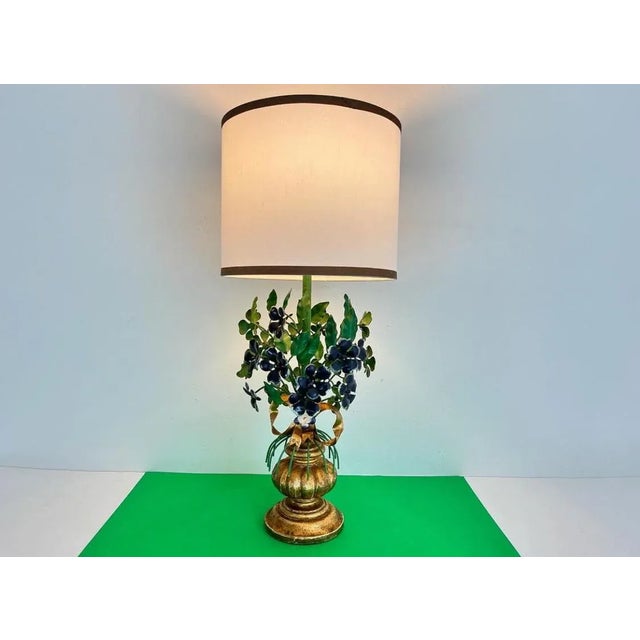 1960s Italian Topiary Lamp & Shade For Sale - Image 4 of 10