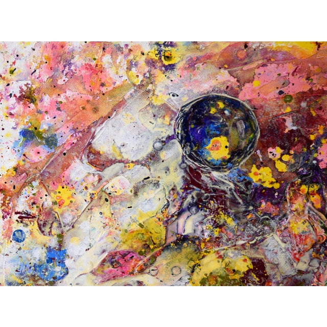 Floating Bubbles - Abstract Expressionist Composition in Acrylic on Canvas Bold abstract composition by California artist...