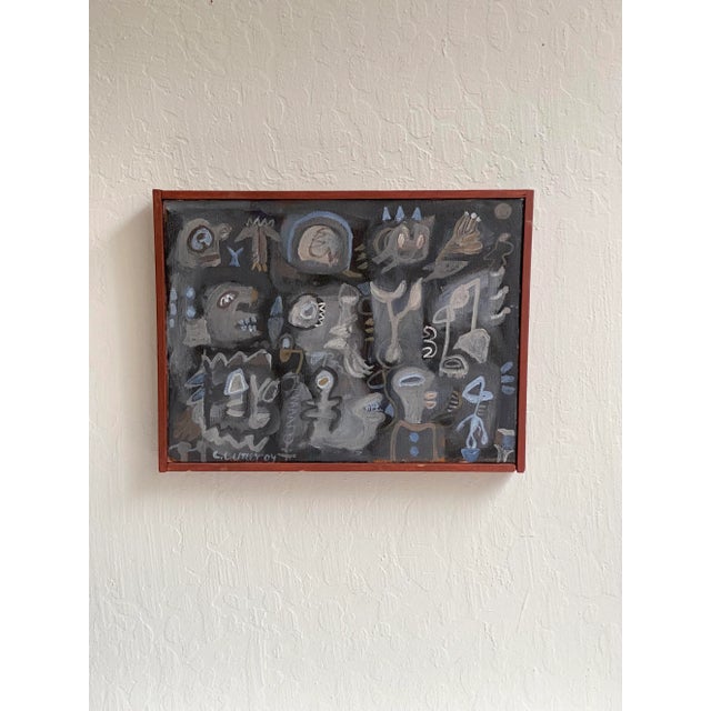 Abstract “Lark in the Dark” 2004 Oil Painting on Canvas by Claude Utley For Sale - Image 3 of 7