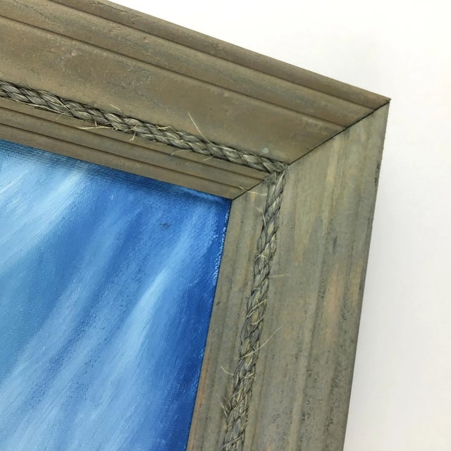 Wood Mid Century Artisan Oil Painting Camden Maine For Sale - Image 7 of 13