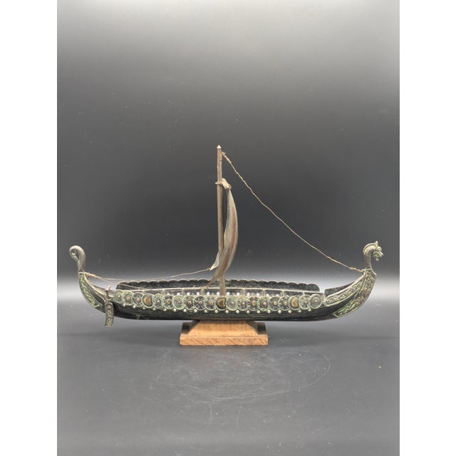 Traveling Man Treasures is selling this vintage mid-century bronze & copper Viking ship sculpture designed in the style of...