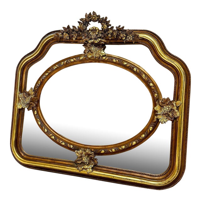 Baroque Style Copper and Gold Wall Mirror For Sale