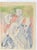 Mino Maccari, The Couples, Pen and Watercolor Drawing, 20th Century For Sale