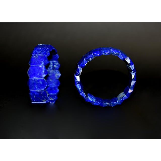 Set Natural Fine Lapis Bracelets Aaaa Grade For Sale - Image 10 of 11