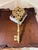 Gothic Oversized Vintage Gilt Cast Iron Decorative Skeleton Key Sculpture For Sale - Image 3 of 4