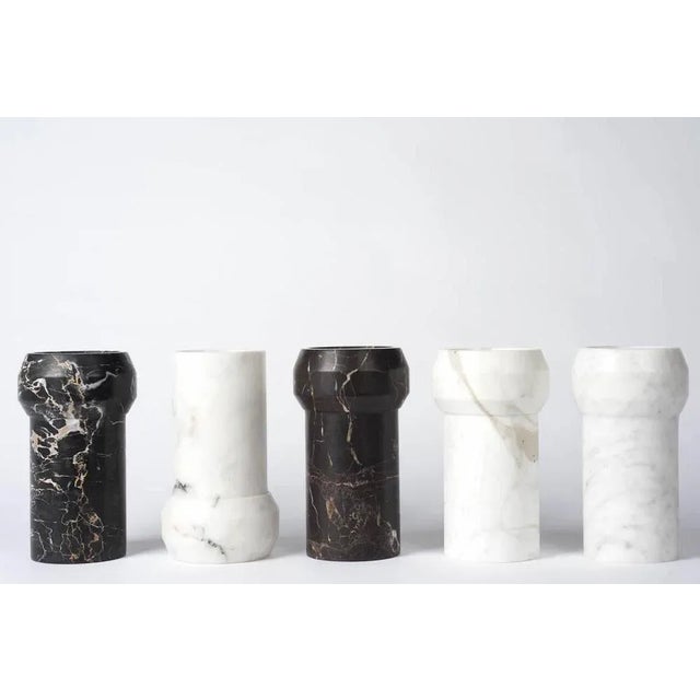 Calacatta Octans Candleholders by Dan Yeffet, Set of 2 For Sale - Image 4 of 5