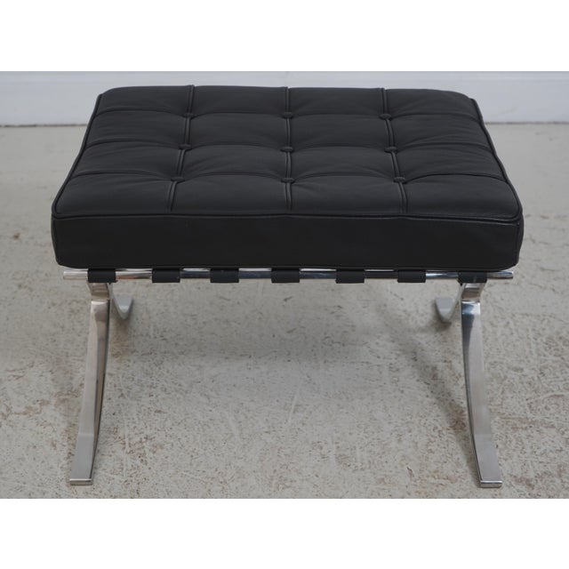 Hekman Mid Century Modern Chrome Barcelona Chair & Ottoman For Sale - Image 14 of 18