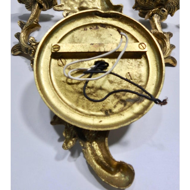 Bronze Art Deco French Bronze Wall Sconces With Electrified Candelabra - a Pair For Sale - Image 8 of 11