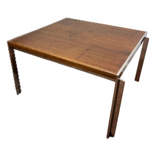 Mid-Century Modern Electa Stow Davis Walnut and Chrome Coffee Table For Sale