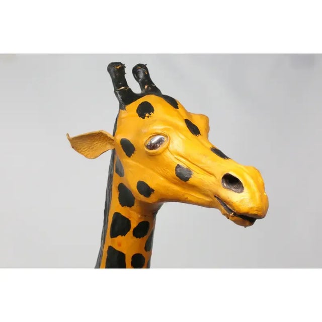 Vintage 22" Leather Giraffe Figure For Sale - Image 10 of 12