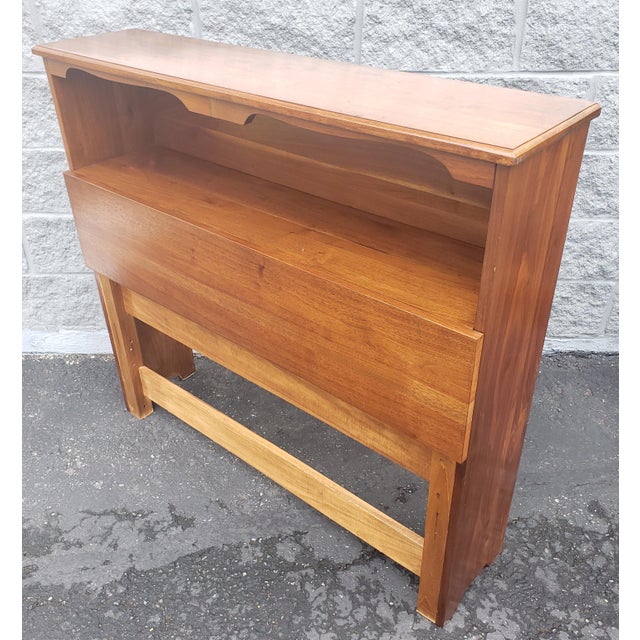 Scandinavian Modern Solid Walnut Bookcase Storage Single Headboards - a Pair For Sale - Image 11 of 13