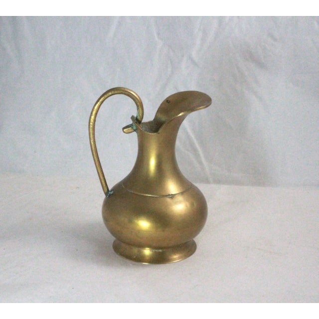 Mid 20th Century Vintage Solid Brass Pitcher For Sale - Image 5 of 7