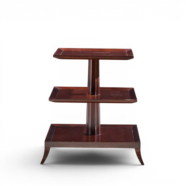 Late 20th Century Thomas Pheasant Contemporary American Three Tiered Mahogany End Table For Sale - Image 5 of 8