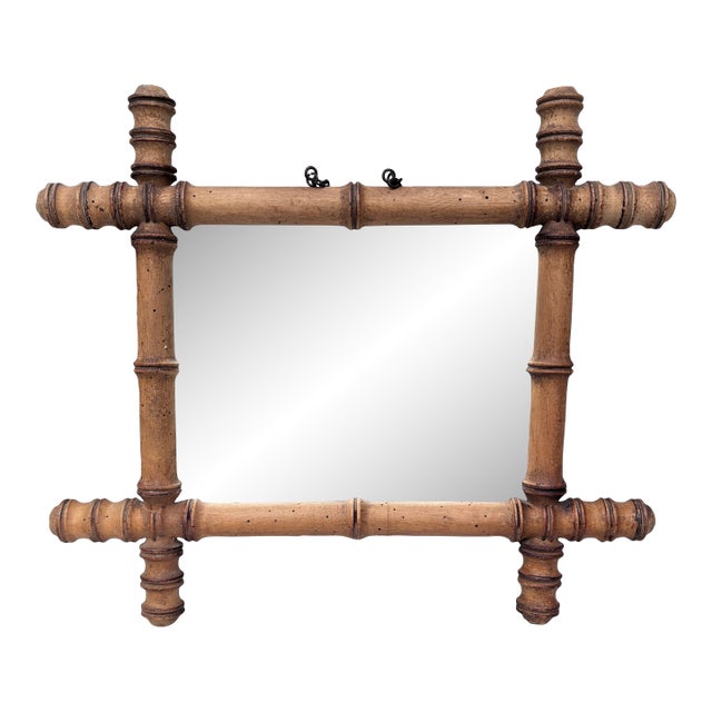 Small French Faux Bamboo Mirror, Circa 1900 For Sale