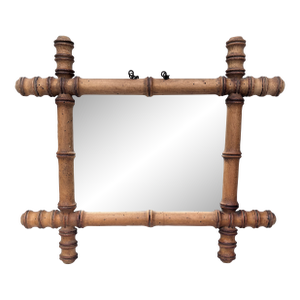 Small French Faux Bamboo Mirror, Circa 1900