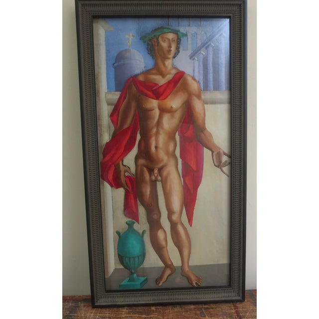 Mid 20th Century Raoul Pene Du Bois Painting "Renaissance Prince " Mid Century For Sale - Image 5 of 10