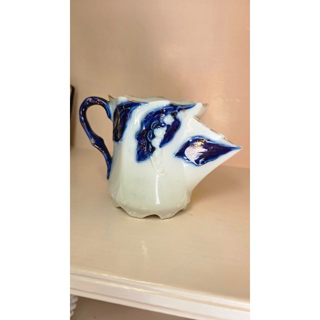 Blue Circa 1900 Continental Cobalt and Gilt Porcelain Shaving Scuttle For Sale - Image 8 of 15