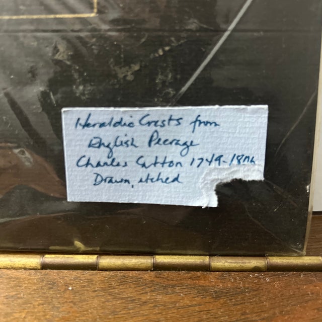 Black Set of 3 Antique 18th Century English Peerage Heraldic Crests Form by Charles Catton For Sale - Image 8 of 12