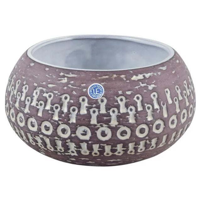 Beige Ceramic Bowl with Abstract Pattern by Mari Simmulson for Upsala Ekeby, 1960s For Sale - Image 8 of 8