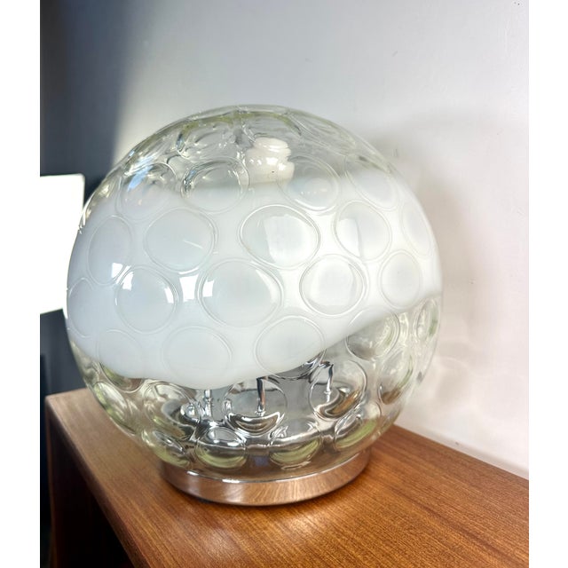 Vintage Murano Glass Ball Lamp with Blown and Bubbled Surface, 1970s For Sale - Image 12 of 14