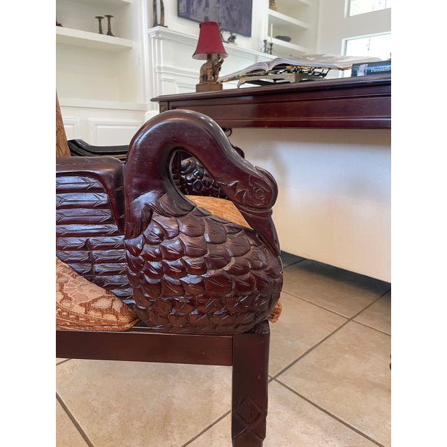 Mid-Century Modern 1940’s Carved Wooden Swan Chair For Sale - Image 3 of 3